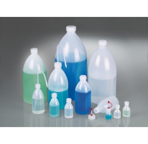 Flacons a col etroit, ronds, contenance10 ml, dametre du recipient 26 mm, hauteur avec bouchon 47 mm