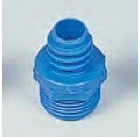 Adaptateur filete Laboplast filetages male 3/4 Kautex couleur bleu en polypropylene
