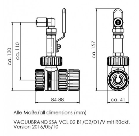 VACUU LAN module d'arret et de regulation manuelle VCL 02 avec recirculation se composant de B1, C2,