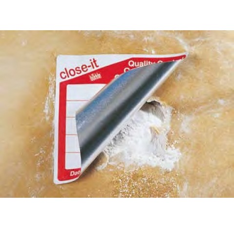 Etiquette close-it 95x95 mm verte avec impression ,500 pieces par rouleau Elles permettent de bouche
