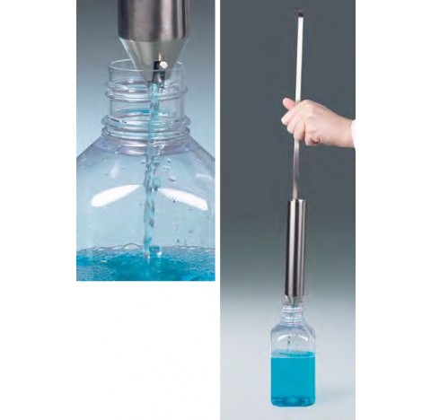 Preleveur de liquide 50 ml longueur totale 455 mm diametre de recipient 32 mm en inox V4A avec ouver