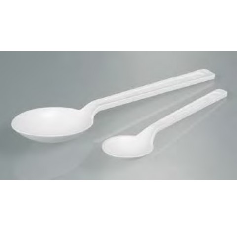 Cuilleres SteriPlast Bio, longueur 170 mm, contenance 10 ml, piece par pack 100. Le bioplstique PE v