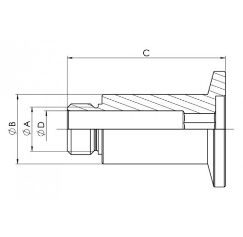 Petite bride, acier inoxydable, KF DN 16 a vis G 1/4 ext., p.e. pour pompes a membrane ME 2, MZ 2, M