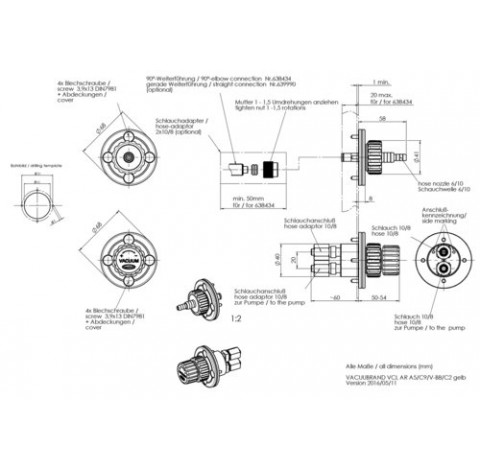 VACUU LAN     module de regulation manuelle pour hotte       VCL AR avec piece de raccordement A5, M