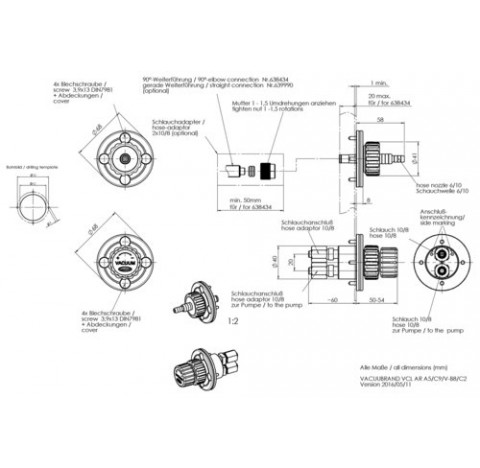 VACUU LAN     module de regulation manuelle pour hotte       VCL AR avec piece de raccordement A5, M