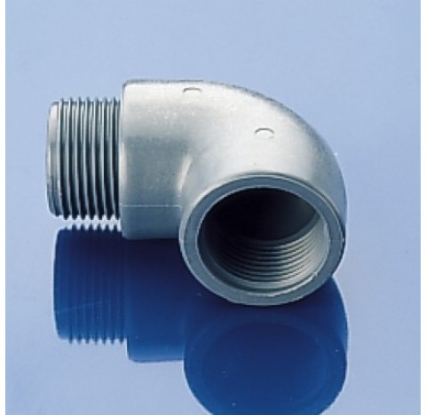 Coude 90 degre filetage externe/interne1/2 diametre externe/interne 14 mm en polypropylene