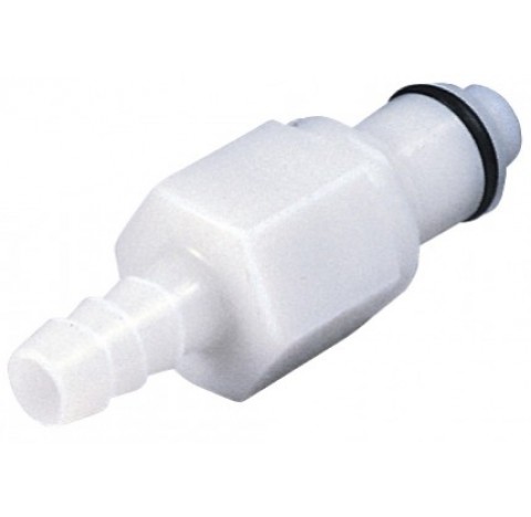 Raccord rapide pour tuyau diametre interne 9.5 mm en PP longueur 42 mm avec vanne