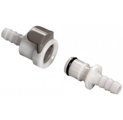 Raccord rapide pour tuyau diametre interne 9.5 mm en POM longueur 54 mm accouplement complet sans va