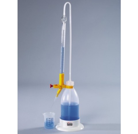 Burette de titrage automatique 5 ml graduations tous les 0.05 ml precision +/- 0.03 , hauteur 610 mm