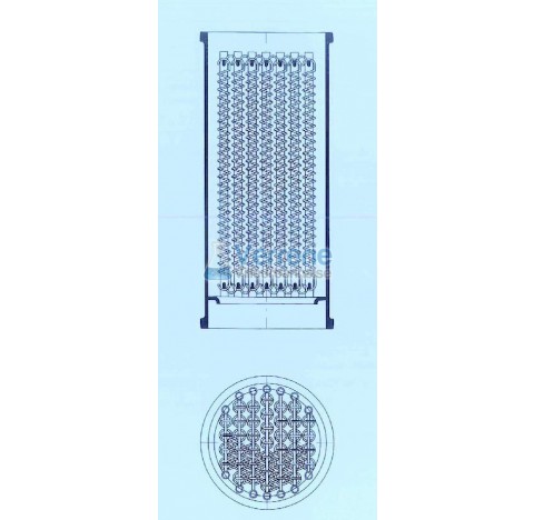 Absorbeur en verre avec garniture en helix DN600 fixation souple , hauteur 750 mm debit maxi 5000m3/