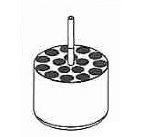 Adaptateur pour 16 x 5-7 ml (13 x 75HET,100mm) diametre orifices 13,5 mm longueur 54 mm Hettich