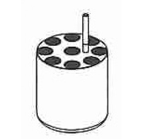 Adaptateur pour 9 x 12 ml avec jupe diametre orifices 17 mm longueur 78 mm Hettich