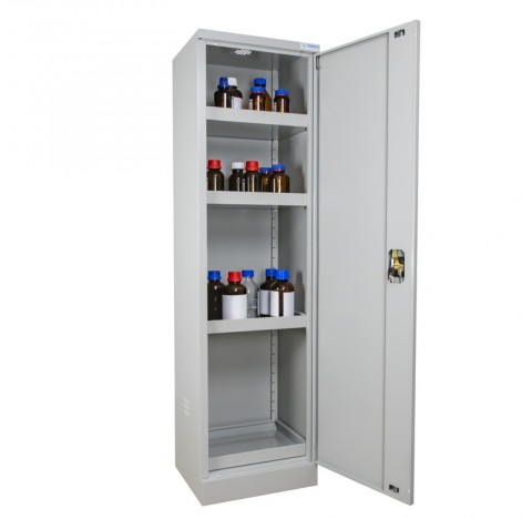 Armoire haute a porte a SERIE 14L en acier 8/10e gris, une porte battantes droite, diametre de venti