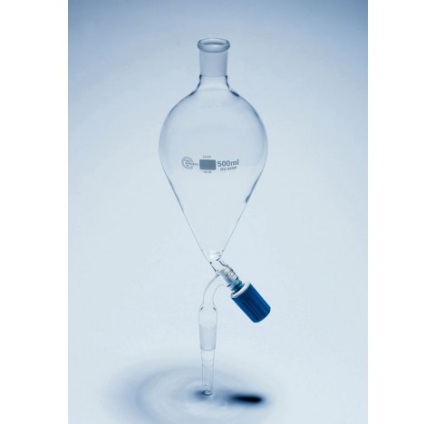 Ampoule a decanter 1 litre forme poire robinet Rotaflo voie 6 mm , rodage 19/26 male et 29/32 femell