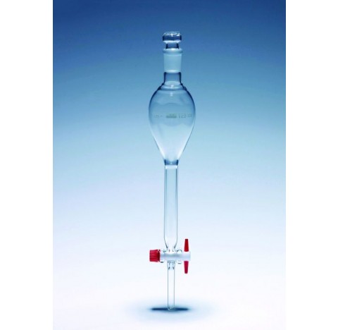 Ampoule spherique bouchee, 60ml cle PTFE