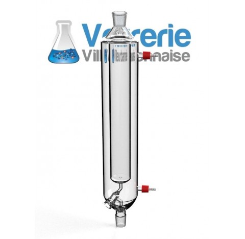 Ampoule de coulée thermostatée 1 litre, robinet torion 8 mm, connexions double enveloppe GL14 avec o