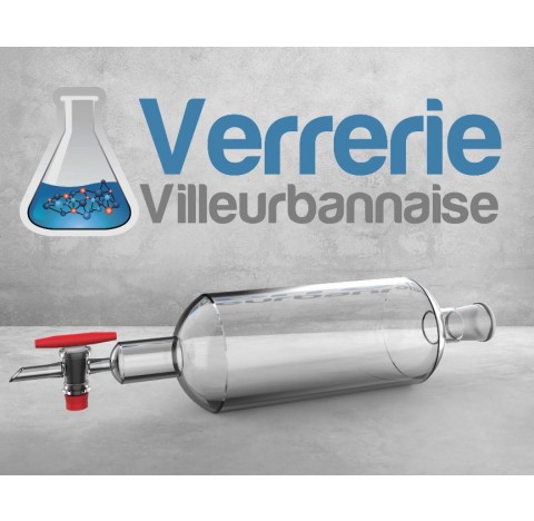 Ampoule a decanter cylindrique 2000 ml rodage 29/32 robinet PTFE 4mm avec bouchon plastique