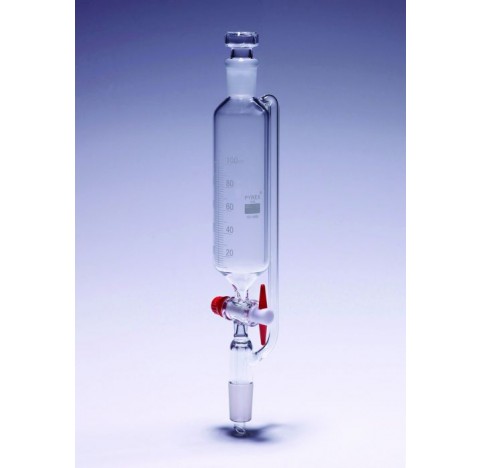 Ampoule cylindrique graduee bouchee isobare 50ml 19/26 cle PTFE
