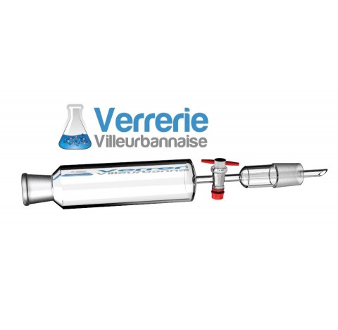 Ampoule a robinet teflon 29/32  livre avec cle teflon verre pyrex fabrique dans nos ateliers en Fran