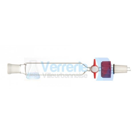 Ampoule a robinet teflon 24/29 rodaviss  livre avec cle teflon ,capsule et joint verre pyrex fabriqu