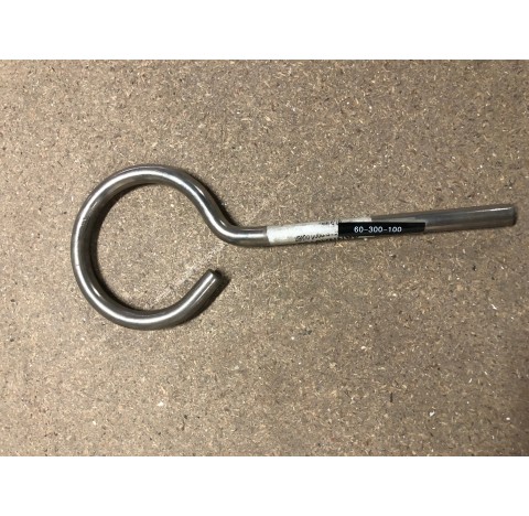 Anneau ouvert diam int 85mm / ext 100mm acier chrome. Longueur tige 150mm, epaisseu tige 12 mm