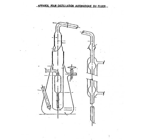 Appareil de distillation automatique pour le fluor selon schema