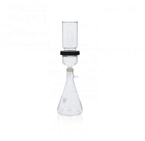 Ensemble de filtration sous vide, 90 mm, verre borosilicate de Type I clair, avec support en acier i
