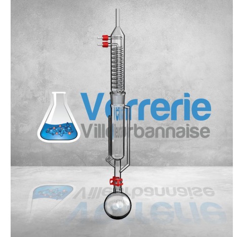 Extracteur de soxhlet complet de 250ml avec refrigerant a serpentin de Dimroth pour l'extraction des