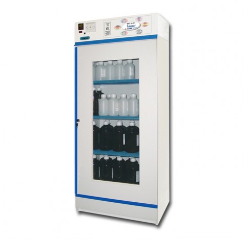 Armoire a ventilation filtrante 140 litres, une porte, un compartiments a Etageres, un bac de retent