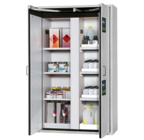Armoire de securite S-CLASSIC-90 Pack d'equipement interieur  -  equipee avec 3 x etagere, 1 x bac d