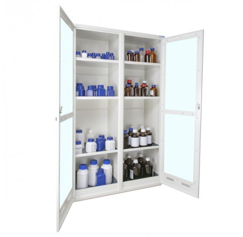 Armoire de surete multirisque 260 Litres de stockage 82 Litres de retention a portes vitrees a compa
