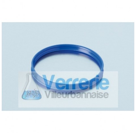 Bague de deversement en PP pour flacon GLS 80, bleu  . Duran Schott