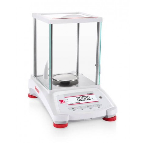 Balance Pioneer PX modele : PX124/E, balance OHAUS analytique avec cage de pesee portee : 120gr prec