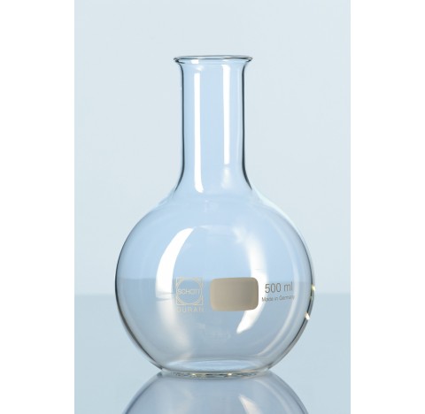 Ballon DURAN a fond plat, a col etroit et bord evase, 50 ml