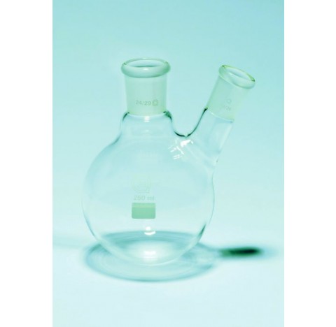Ballon bicol 100 ml 24/29 central et 14/23 incliné en quartz