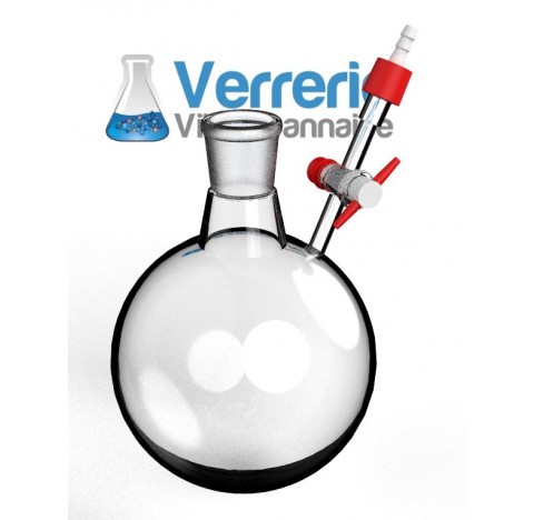 Tube Shlenk forme ballon 250 ml rode 29/32 avec robinet cle verre voie de 2,5 mm verre Pyrex verreri