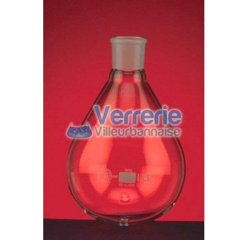 Ballon d'evaporateur 50 ml rode 29/32 forme poire Dim. Haut : 94mm diam 48mm
