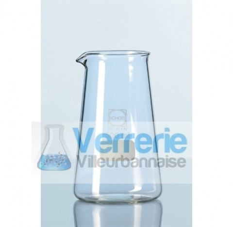 Becher Philips, avec bec, 500 ml  . Duran Schott diametre de la base 86 mm hauteur totale 142 mm