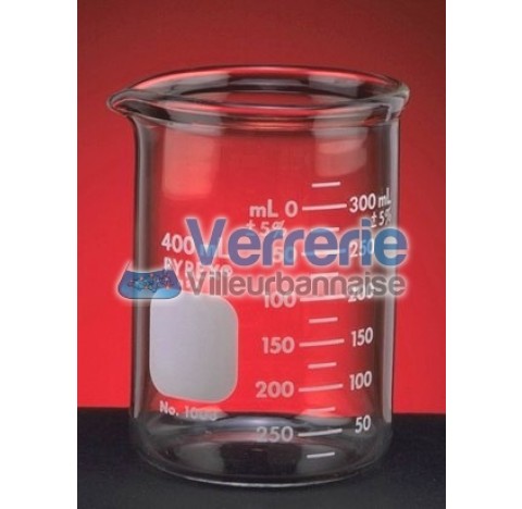 Becher 1 litre forme basse usage intensif paroies epaisses verre Pyrex Dim. Haut : 156mm diam ext 10