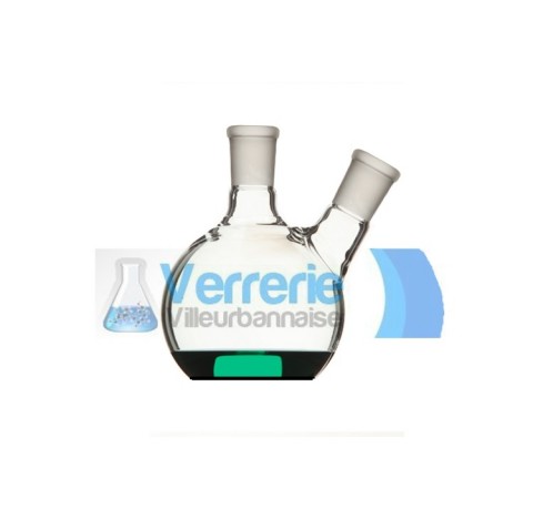 Ballon bicol 3 litres rodage central 40/45 et rodage lateral incline 24/29 fond plat