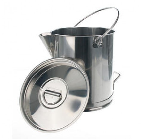 Bidon de transport inox 20 litres hauteur 440 mm diam 270 mm avec anse, couvercle et bec verseur