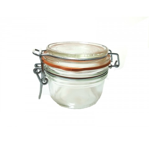 Bocal a terrine LPS 125 ml en verre blanc avec joint caoutchouc, bocaux, terrine Le Parfait en verre