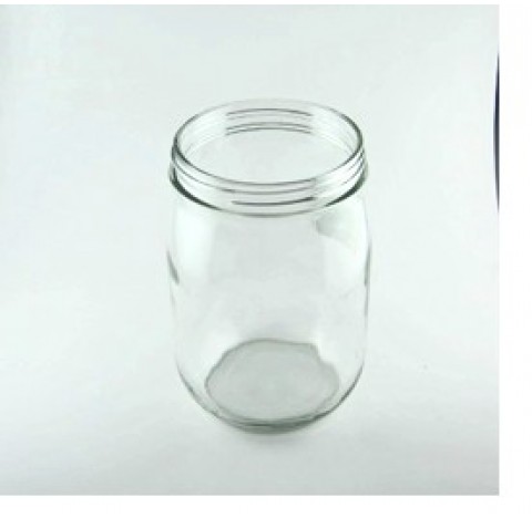 Bocal 2 litres en verre blanc, 2000ml avec bouchon polypropylene orange bague BV95