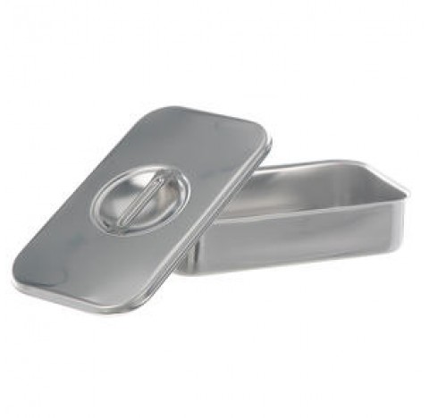 Boite rectangulaire inox 230x133 hauteur 45 mm avec couvercle angle arrondis pour instruments medica