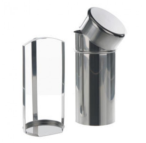 Boite de sterilisation en inox diam ext 120mm diam int 100mm hauteur 250mm avec couvercle