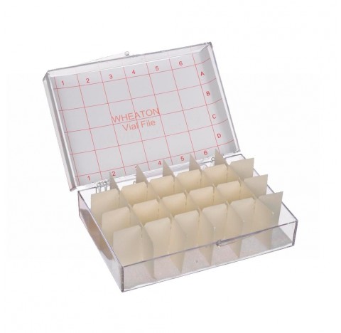 Boite M-T Vial File, pouvant contenir jusqu'a 24 fioles de 20 ml (Boite de 6)
