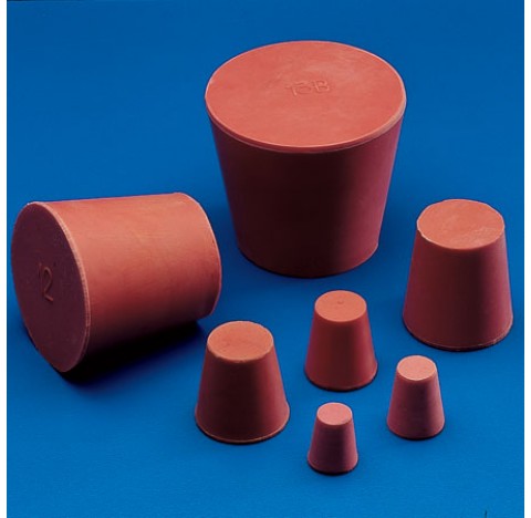 Bouchon diam sup x inf : 16x12mm hauteur: 20mm Bouchon conique Caoutchouc rouge plastique Kartell