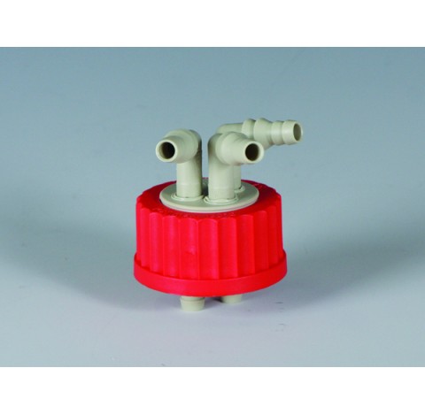 Bouchon PP GL45 avec 3 olives (cannelures) diametre 9-12 mm interne 6 mm