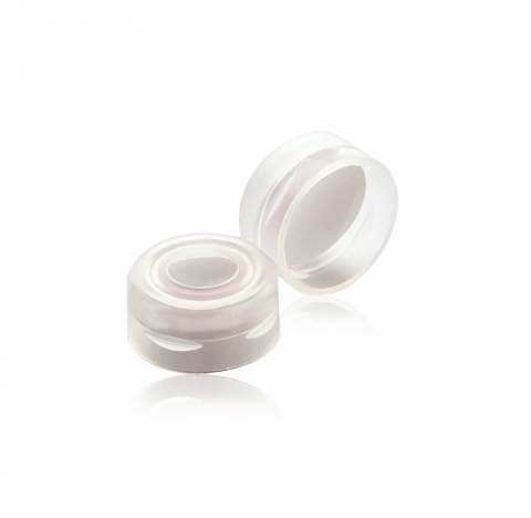 Bouchon a pression naturel avec septa 0,01 PTFE, diametre 11 mm (Boite de 1000)