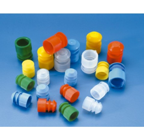 Bouchons a ailettes pour tubes de diametre 15 a 17 mm, de couleur belue, boite de 1000 bouchons bleu